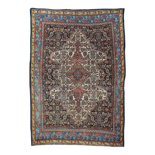 Antique Bibikabad Rug 4'9'' x 6'9'' For Sale