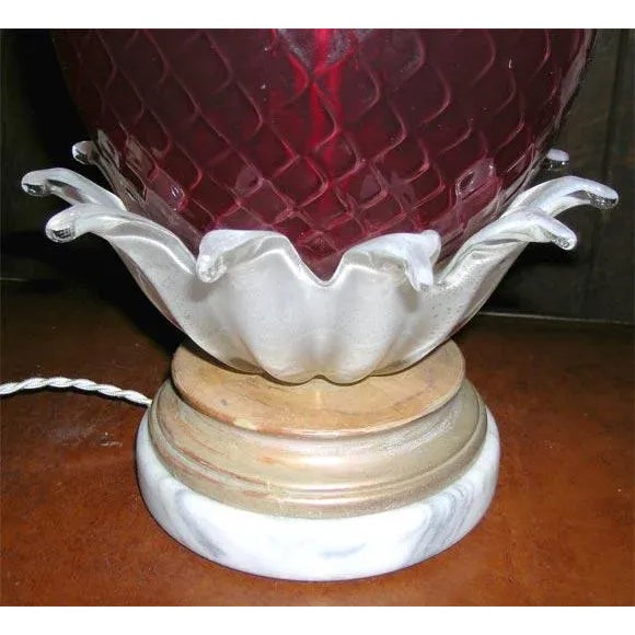 1950s Vintage Venetian Murano Glass Pineapple Lamp For Sale - Image 12 of 17
