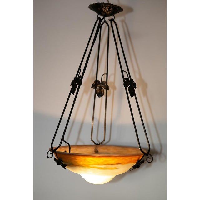 Art Deco lamp from France around 1930; signed Muller Freres Luneville. The lamp is in very good condition for its age, it...