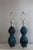 Beautiful pair of sculptural style Murano glass Lamps. Hand blown which creates a lava like molten bubbles in teal blue...
