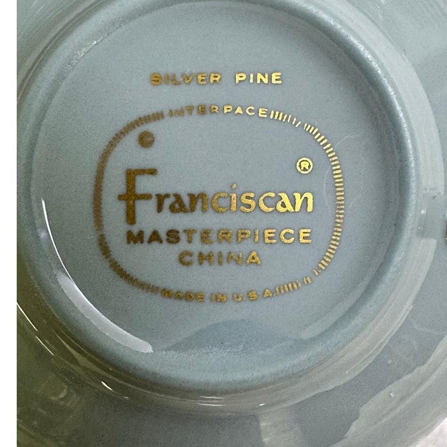Silver Mid 20th Century Franciscan Masterpiece Extremely Rare 'Silver Pine' 8-Five Pc Place Settings - 40 pcs For Sale - Image 8 of 17