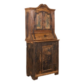19th-Century Hungarian Rustic Pine Cabinet Cupboard For Sale