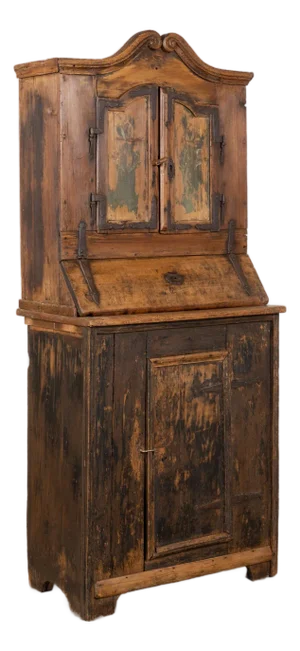 19th-Century Hungarian Rustic Pine Cabinet Cupboard