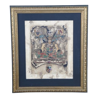 Late 20th Century English British Heraldic Shield Coat of Arms Royal Crest II Print by L. Jardine For Sale