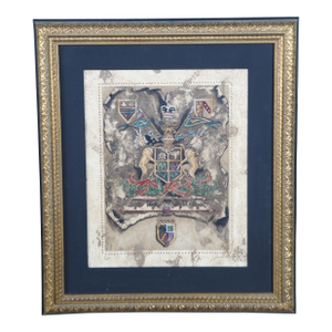 Late 20th Century English British Heraldic Shield Coat of Arms Royal Crest II Print by L. Jardine