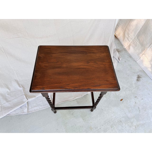 This English barley twist table is perfect for anyone looking to embrace traditional design but with a little added flair!...