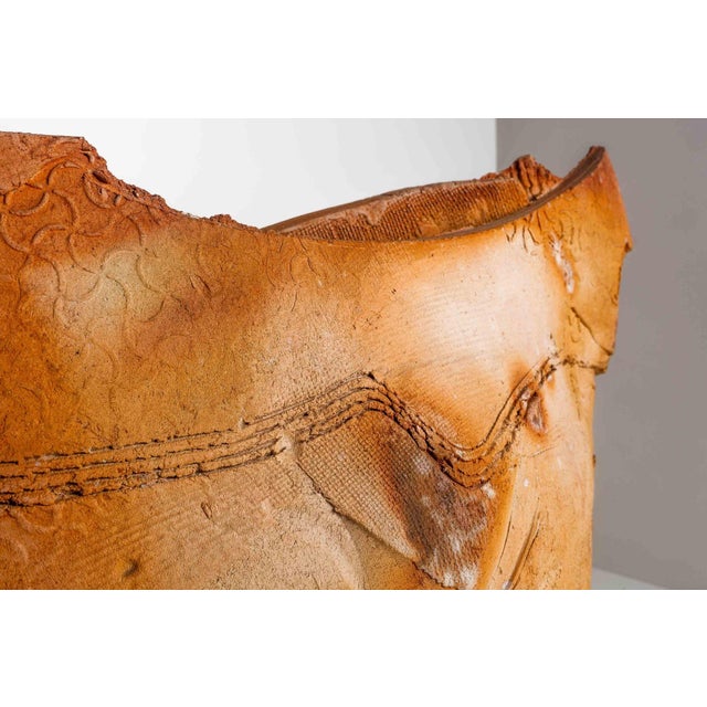 Contemporary 1980s Poul Soldner Raku-Fired Crazed Pedestal Piece Vessel For Sale - Image 3 of 9