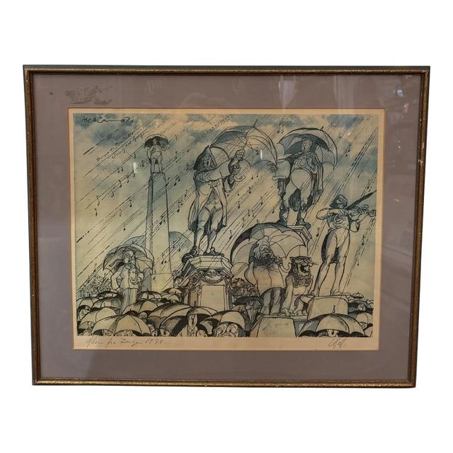 1974 Signed Kingdom of Music Wall Art For Sale