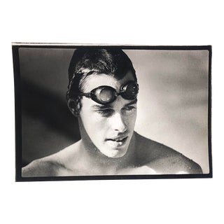 1982 Portrait of a Swimmer Black and White Photograph For Sale