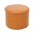 Vintage Round Pouf in Brown Skai and Leather Star Motif, 1960s For Sale - Image 9 of 11