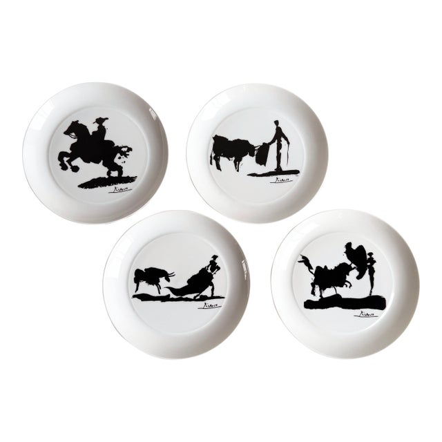 Vintage Pablo Picasso for Block of Bidasoa Spain 8" Lunch Plates - Set of 4 For Sale