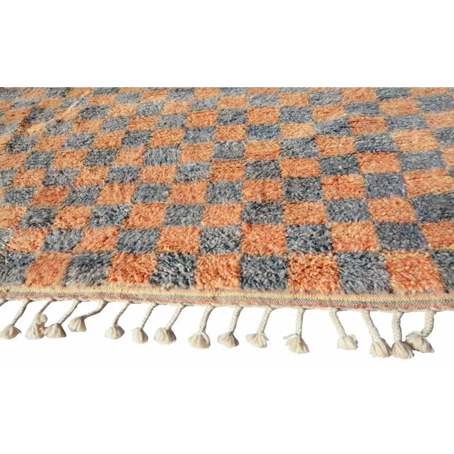 Not Yet Made - Made To Order Slate & Turmeric Checkered Hand-Knotted Moroccan Wool Rug - 12x14 For Sale - Image 5 of 7
