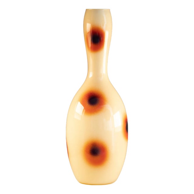 Glass Vase with Circle Pattern For Sale