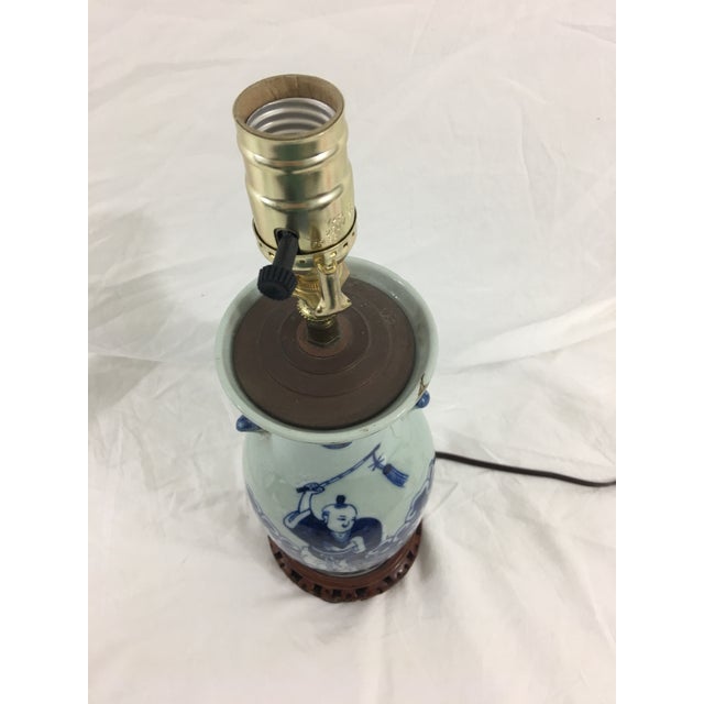 This charming Chinese export vase dates to the 1860's but was been newly rewired. In good condition, with some wear to the...