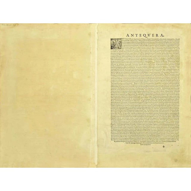 This view of Antiqvera is an original etching realized by George Braun and Franz Hogenberg, as part of the famous Series...