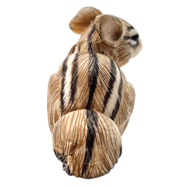 Brown Hand Carved Tagua Nut Squirrel Miniature Animal Figurine, 2.25" For Sale - Image 8 of 12