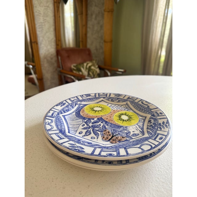 Illustration 1970s Faience De Gien Oiseau Bleu - 2 Kiwi 1 Fig Set - 3 pcs For Sale - Image 3 of 9
