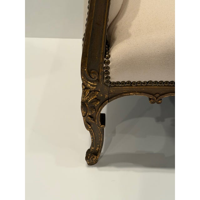 White Antique Louis XVI Style Newly Upholstered French Settee Loveseat For Sale - Image 8 of 14