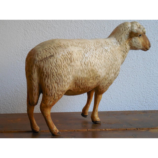 Antique 1930s Zoological Sheep Figurine / Model Used in School For Sale - Image 9 of 11