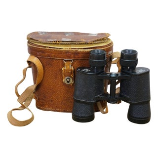 Vintage Marbo Hoya Binoculars 7x35 Field 6.5 No 10548 Coated Optics Leather Case For Sale