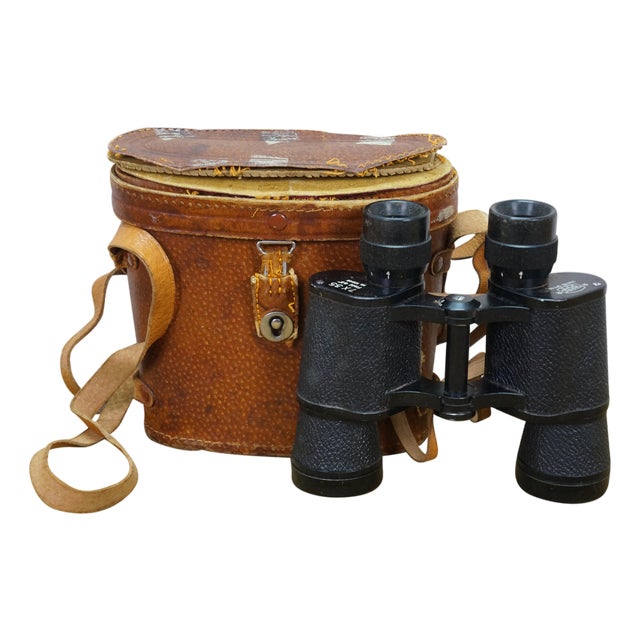 Vintage Marbo Hoya Binoculars 7x35 Field 6.5 No 10548 Coated Optics Leather Case For Sale