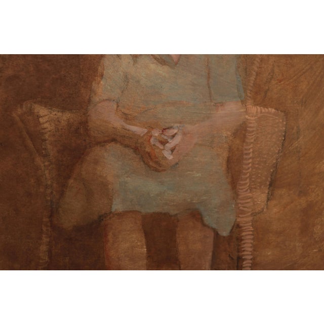 Woman in Wicker Chair Original Vintage Portrait For Sale - Image 4 of 9