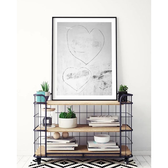 Contemporary Contemporary Minimalist 'Modern Love' Hearts Print, Neutral Black and White Abstract Art, Large 30 X 45" Fine Art Photography Print For Sale - Image 3 of 9