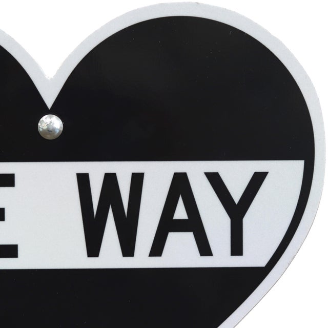 One Way Heart XI - Contemporary Heart Street Sign Art in Vinyl and Steel For Sale In Los Angeles - Image 6 of 9