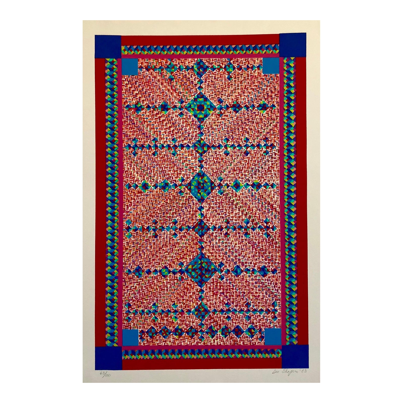 Dee Shapiro, Quilt or Persian Rug Serigraph Pattern and Decoration ...