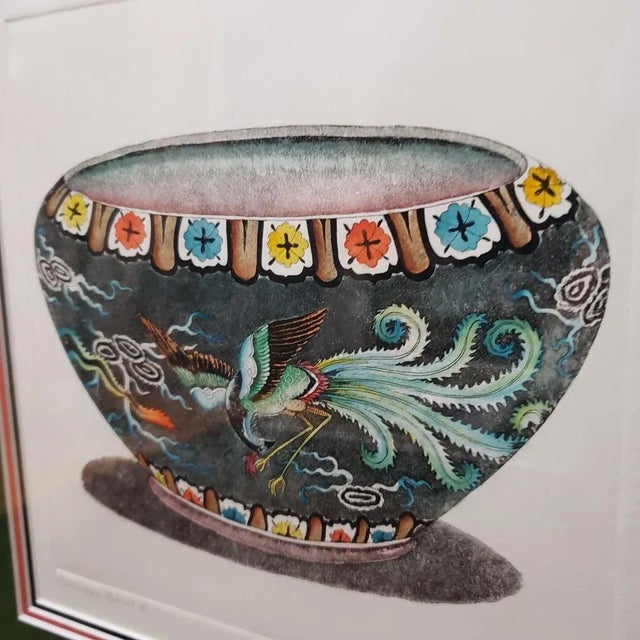 Vintage "Chinese Bowl Ii" Dan Mitra Frame Signed & Numbered Print For Sale - Image 6 of 8
