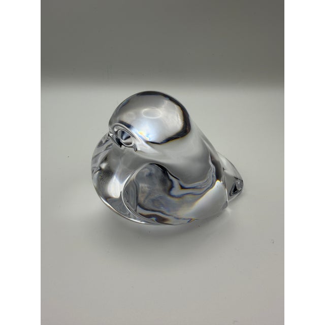 Late 20th Century Late 20th Century Portieux France Heavy Art Glass Bird Paperweight For Sale - Image 5 of 11