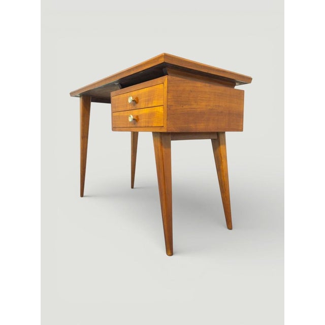 Mid-Century Italian Desk and Chair with Suspended Bookcase in the style of Gio Ponti, 1950, Set of 3 For Sale - Image 13 of 18