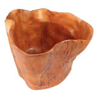 Large Mid 20th Century Burlwood Centerpiece Bowl For Sale