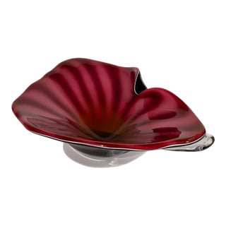Mid-Century Bohemian Opaline Glass Bowl For Sale