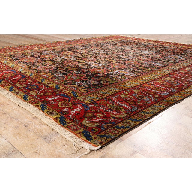 Coffee Late 19th Century Persian Sultanabad Rug, 09'03 X 11'05 For Sale - Image 8 of 10