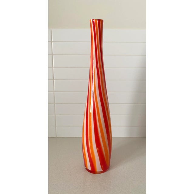 Mid-Century Modern Hand-Blown 1960's Murano Cased Glass Bottle For Sale - Image 3 of 8