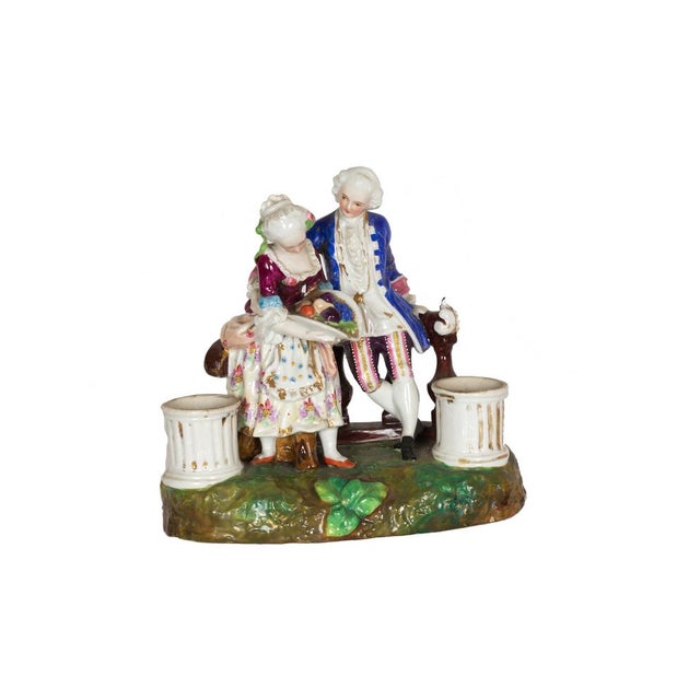 Ceramic Rococó Revival Porcelain Inkwell from Meissen, Dresden, Germany, 19th Century For Sale - Image 7 of 7