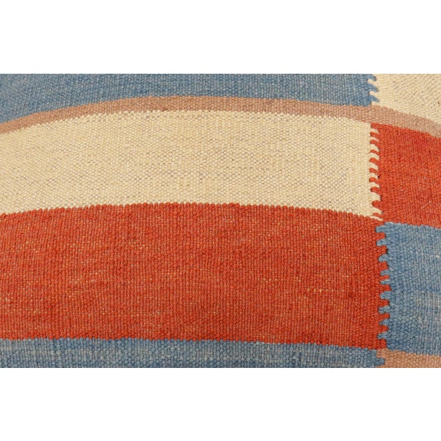 1990s Modern Handmade Kilim Upholstered Ottoman For Sale - Image 5 of 9