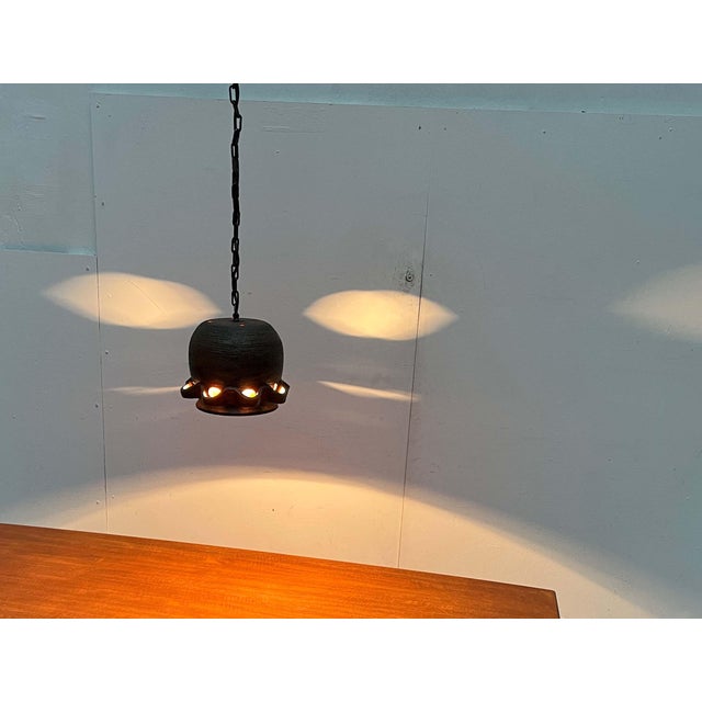 Mid-Century Modern Mid-Century Modern Brutalist Danish Studio Pottery Pendant Lamps, 1960s, Set of 2 For Sale - Image 3 of 18