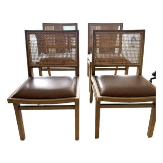 Four Hands Sage Dining Chairs (Set of 4) — Sierra Butterscotch Leather Upholstered Seats For Sale