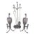 Early 20th Century Original Cahill Iron Works Waterfowl Fireplace Andirons and Tool Set For Sale