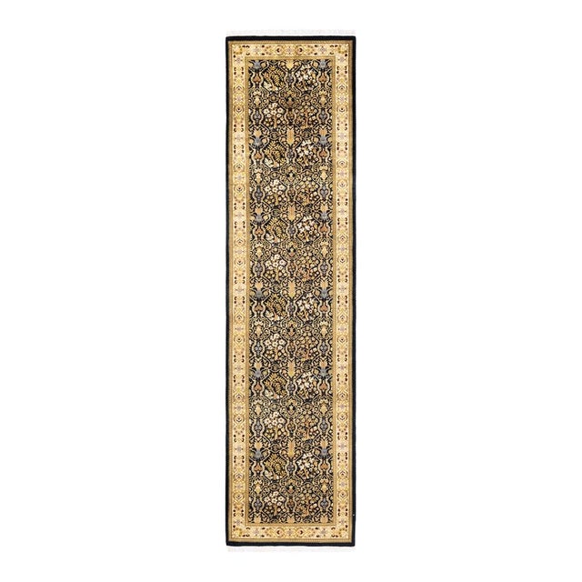 Black Mogul, One-of-a-Kind Hand-Knotted Area Rug in Black, 2' 6" x 10' 5" For Sale - Image 8 of 8