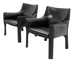 Set of Cab 414 Armchairs by Mario Bellini for Cassina, 1980s