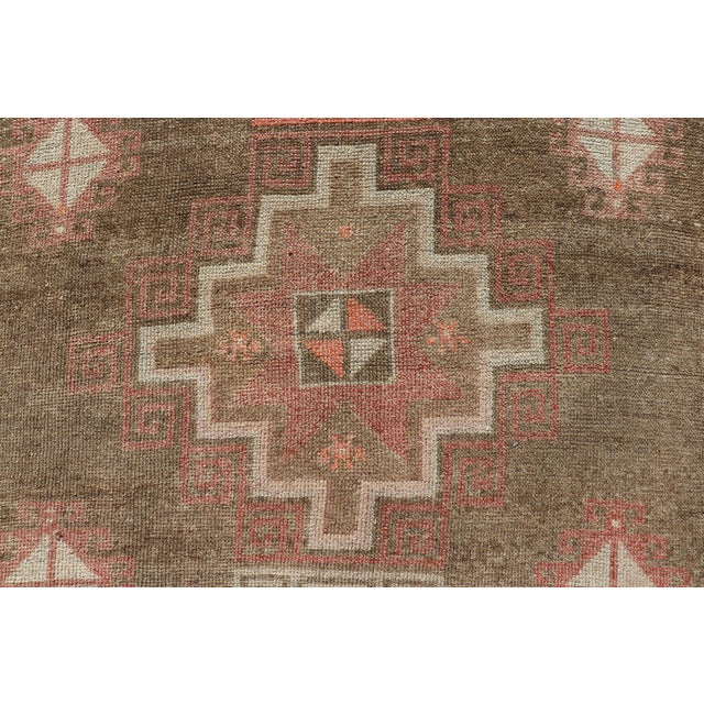 Textile Turkish Kars Gallery Runner With Large Medallions in Red, Brown, Taupe, Tan 6'0 X 14'6 For Sale - Image 7 of 12