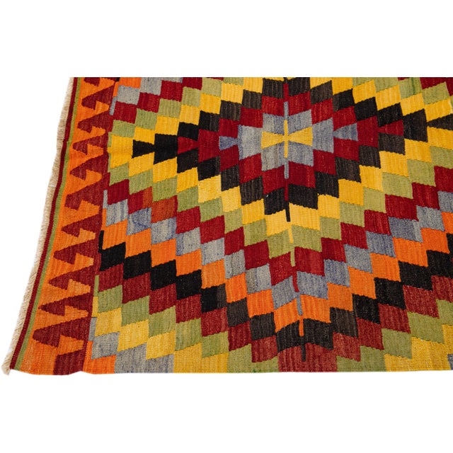 Vintage Sumakh Handmade Multicolor Gallery Wool Rug For Sale - Image 4 of 7