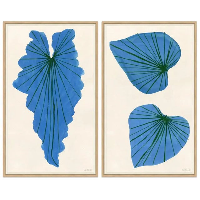 Hable Blue Palm, Blue Ivy Framed Art Prints - Set of 2 by Susan Hable For Sale - Image 4 of 4