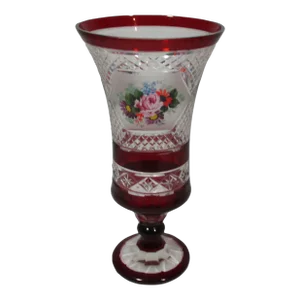 1960s Bohemian Art Glass Pedestal Vase