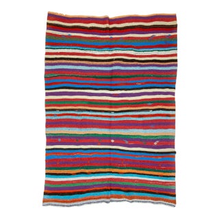 Striped Colorful Kilim Rug For Sale