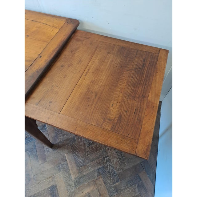 French Cherrywood Kitchen Farm Table with Extension, 1860 For Sale - Image 6 of 10