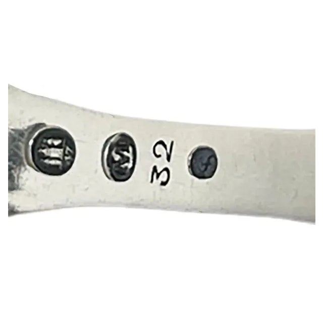 1940s Small Danish Silver Tea Spoon by Johannes Siggaard, 1947 For Sale - Image 5 of 6